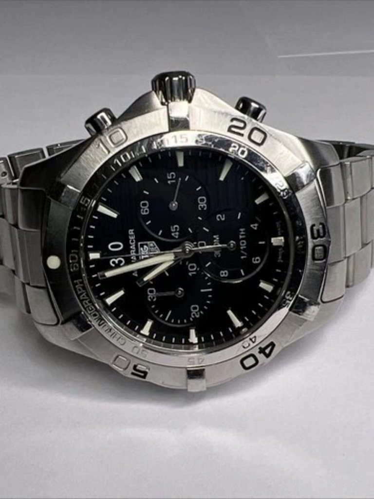 Men's Tag Heuer 43mm Aquaracer Quartz Chronograph Date Watch Wr Ref. Caf101e — image 5 of 8